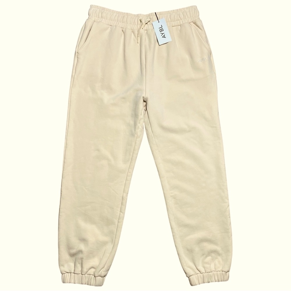 AYBL Wm’s Everyday Relaxed Joggers Fleece Lined Sweatpants NWT in Cream Sz XXL